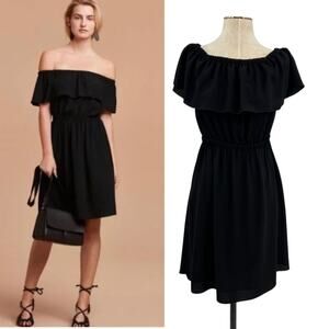 Aritzia Wilfred Hosta Off the Shoulder Ruffle Dress Black Size Small